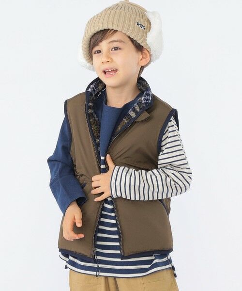SHIPS / シップス ダウンジャケット・ベスト | SHIPS KIDS:100〜130cm /〈撥水/手洗い可能〉ボア リバーシブル ベスト | 詳細11