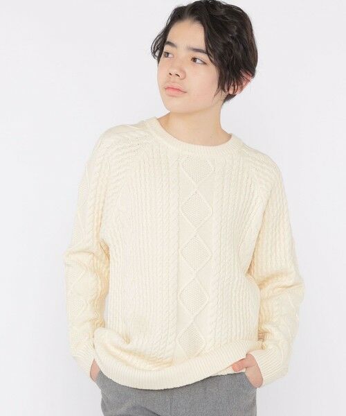 SHIPS / シップス シャツ・ブラウス | SHIPS KIDS:140〜160cm /〈洗濯機可能〉ケーブル ニット | 詳細1