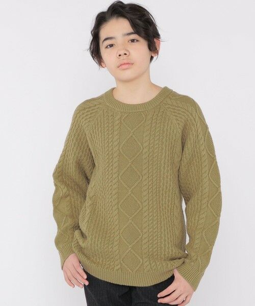 SHIPS / シップス シャツ・ブラウス | SHIPS KIDS:140〜160cm /〈洗濯機可能〉ケーブル ニット(オリーブ)