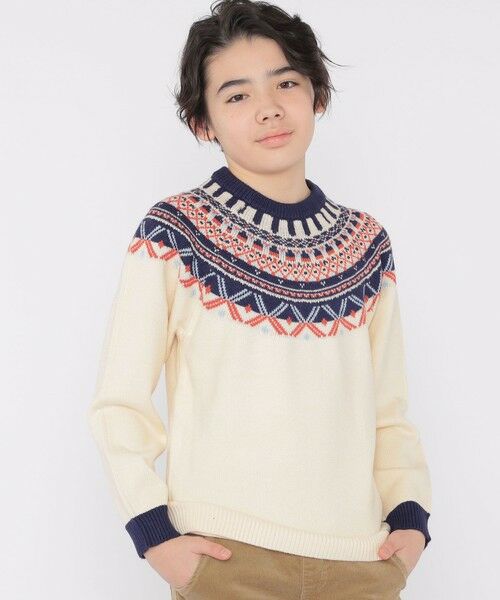 SHIPS / シップス シャツ・ブラウス | SHIPS KIDS:140〜160cm /〈洗濯機可能〉フェアアイル ニット(オフホワイト)