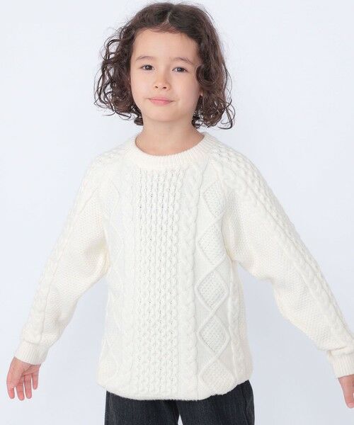 SHIPS / シップス ニット・セーター | SHIPS KIDS:100〜130cm /〈洗濯機可能〉ケーブル ニット | 詳細10