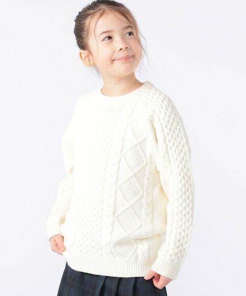 SHIPS / シップス ニット・セーター | SHIPS KIDS:100〜130cm /〈洗濯機可能〉ケーブル ニット | 詳細2