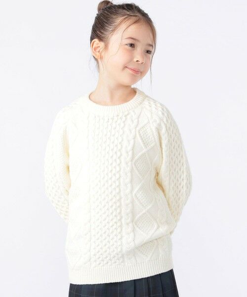 SHIPS / シップス ニット・セーター | SHIPS KIDS:100〜130cm /〈洗濯機可能〉ケーブル ニット | 詳細3