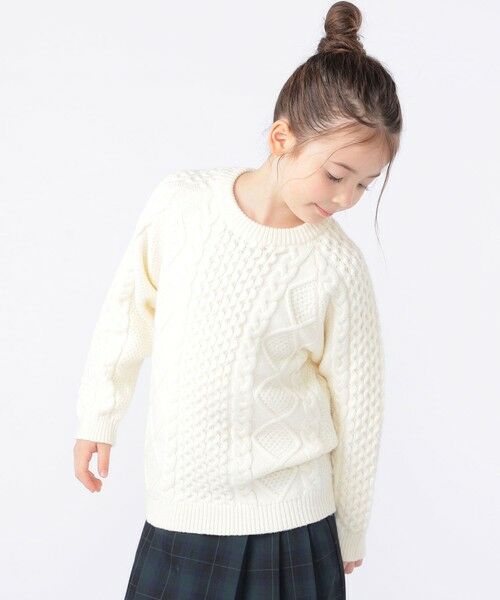SHIPS / シップス ニット・セーター | SHIPS KIDS:100〜130cm /〈洗濯機可能〉ケーブル ニット | 詳細4