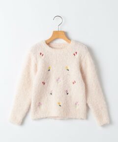 SHIPS / シップス ニット・セーター | SHIPS KIDS:100〜130cm /〈洗濯機可能〉シャギー エンブロイダリー ニット