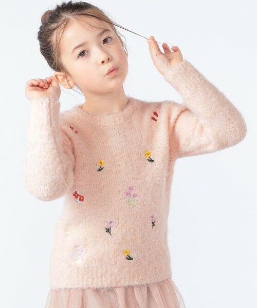 SHIPS / シップス ニット・セーター | SHIPS KIDS:100〜130cm /〈洗濯機可能〉シャギー エンブロイダリー ニット | 詳細2