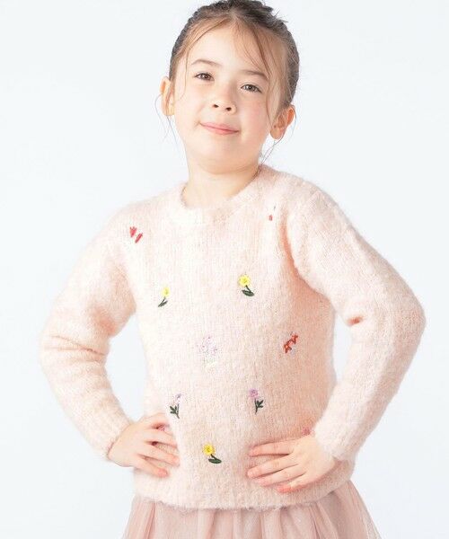 SHIPS / シップス ニット・セーター | SHIPS KIDS:100〜130cm /〈洗濯機可能〉シャギー エンブロイダリー ニット | 詳細3