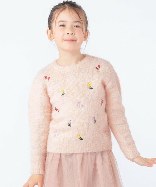 SHIPS / シップス ニット・セーター | SHIPS KIDS:100〜130cm /〈洗濯機可能〉シャギー エンブロイダリー ニット | 詳細4