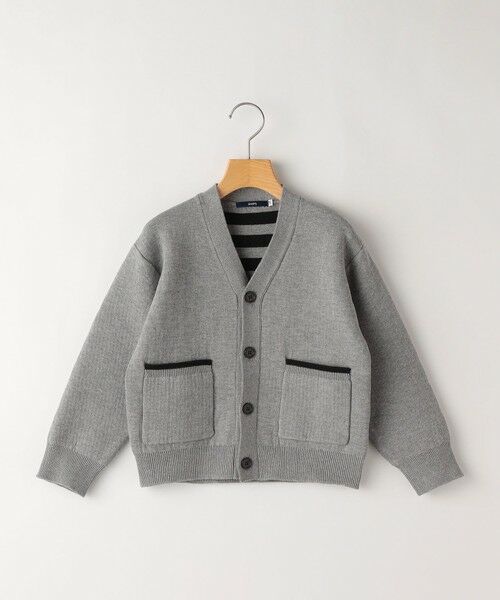 SHIPS / シップス カーディガン・ボレロ | SHIPS KIDS:100〜130cm /〈手洗い可能〉ダブル ジャカード カーディガン(グレー)