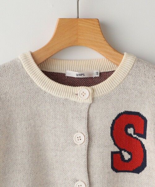 SHIPS / シップス カーディガン・ボレロ | SHIPS KIDS:100〜130cm /〈手洗い可能〉ジャカード レタード カーディガン | 詳細9