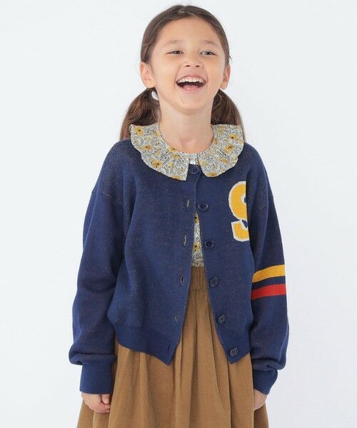 SHIPS / シップス カーディガン・ボレロ | SHIPS KIDS:100〜130cm /〈手洗い可能〉ジャカード レタード カーディガン | 詳細16