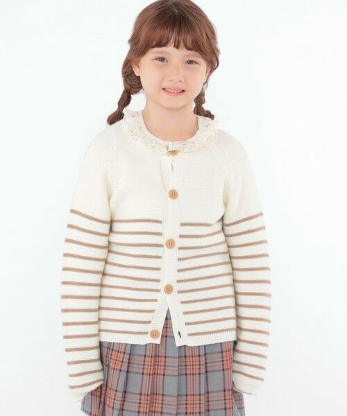SHIPS / シップス カーディガン・ボレロ | SHIPS KIDS:100〜125cm /〈洗濯機可能〉ボーダー カーディガン | 詳細2