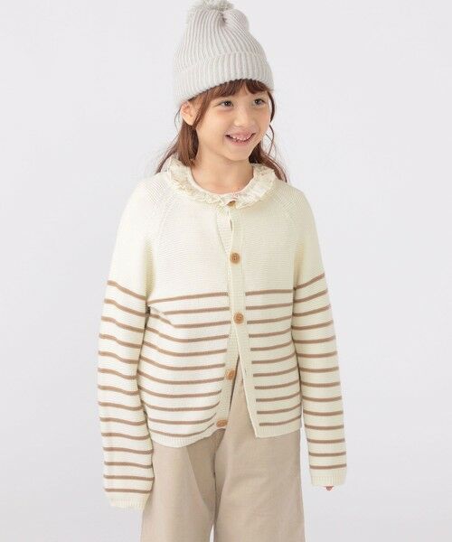 SHIPS / シップス カーディガン・ボレロ | SHIPS KIDS:100〜125cm /〈洗濯機可能〉ボーダー カーディガン | 詳細9