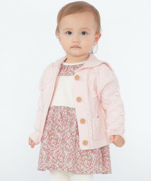 SHIPS / シップス カーディガン・ボレロ | SHIPS KIDS:80〜90cm /〈洗濯機可能〉ケーブル ニット カーディガン | 詳細2