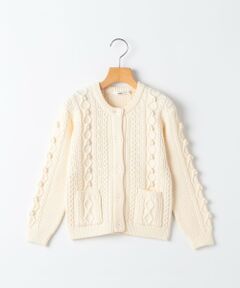 SHIPS / シップス カーディガン・ボレロ | SHIPS KIDS:80〜90cm /〈洗濯機可能〉ケーブル ニット ポンポン カーディガン