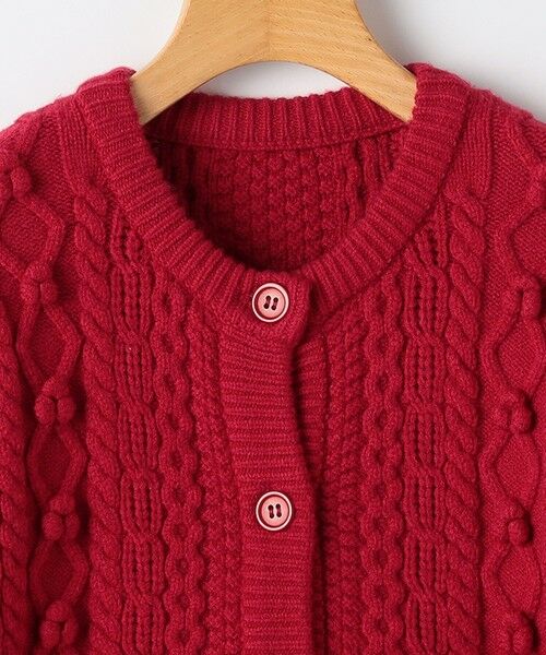 SHIPS / シップス カーディガン・ボレロ | SHIPS KIDS:80〜90cm /〈洗濯機可能〉ケーブル ニット ポンポン カーディガン | 詳細3