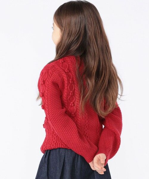 SHIPS / シップス カーディガン・ボレロ | SHIPS KIDS:100〜130cm /〈洗濯機可能〉ケーブル ニット ポンポン カーディガン | 詳細4