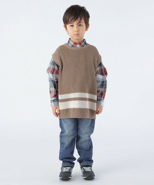 SHIPS / シップス ベスト | 【SHIPS KIDS別注】ARCH&LINE:110〜145cm / ギマ コットン ベスト | 詳細1