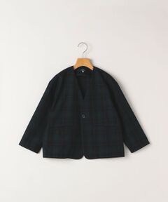 SHIPS / シップス ノーカラージャケット | SHIPS KIDS:90cm / 50th ANNIV セレモニー チェック ノーカラー ジャケット