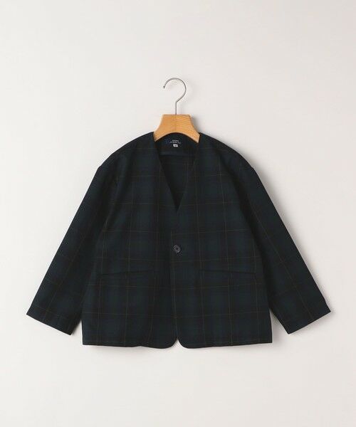 SHIPS / シップス ノーカラージャケット | SHIPS KIDS:100〜130cm / 50th ANNIV セレモニー チェック ノーカラー ジャケット | 詳細16