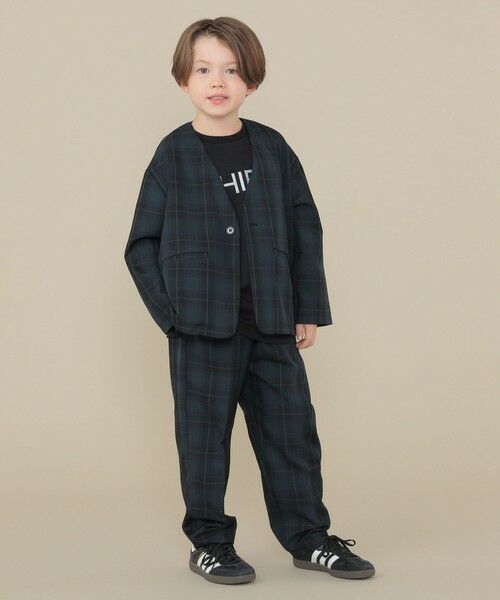 SHIPS / シップス ノーカラージャケット | SHIPS KIDS:100〜130cm / 50th ANNIV セレモニー チェック ノーカラー ジャケット | 詳細5