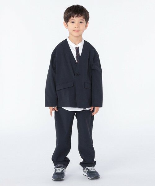SHIPS / シップス ナイロンジャケット | SHIPS KIDS:100〜130cm /〈多機能〉ネイビー ノーラペル ジャケット | 詳細2