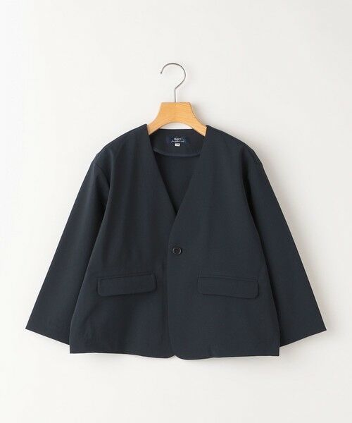 SHIPS / シップス ナイロンジャケット | SHIPS KIDS:100〜130cm /〈多機能〉ネイビー ノーラペル ジャケット | 詳細4