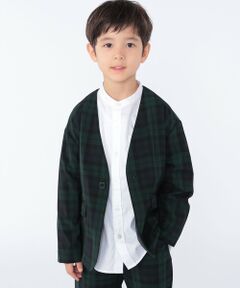SHIPS / シップス ナイロンジャケット | SHIPS KIDS:100〜130cm /〈多機能〉ブラックウォッチ ノーラペル ジャケット