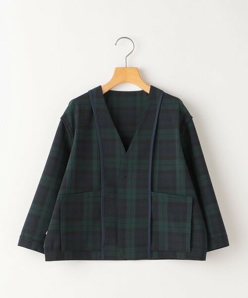 SHIPS / シップス ナイロンジャケット | SHIPS KIDS:100〜130cm /〈多機能〉ブラックウォッチ ノーラペル ジャケット | 詳細10