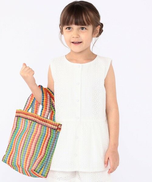 SHIPS / シップス トートバッグ | Diminutivo:メッシュ メルカード ストライプ ギンガム トートバッグ | 詳細1