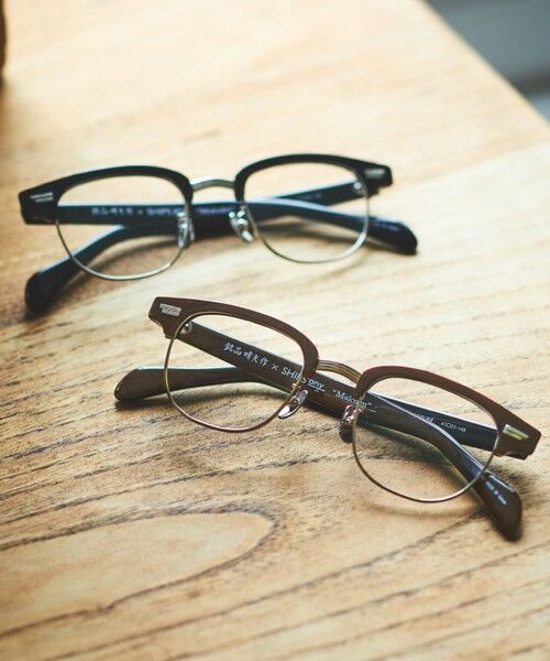 SHIPS / シップス サングラス・メガネ | 【SHIPS any別注】銘品晴夫作：MALCOLM セルロイド×チタン 眼鏡◇ | 詳細3