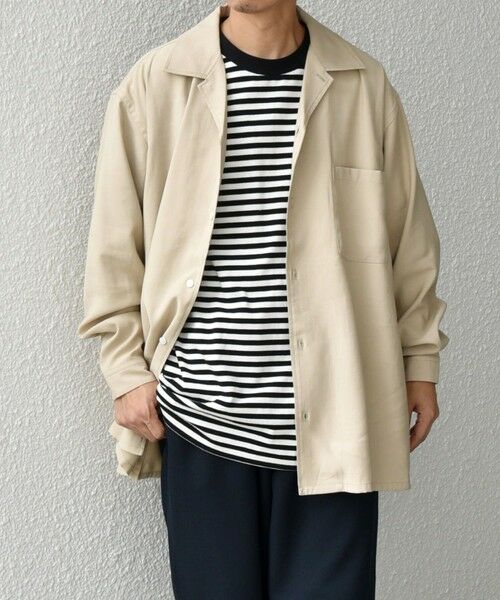 SHIPS / シップス シャツ・ブラウス | SHIPS any: 〈洗濯機可能〉ビスコース モザイクツイル ライト オープンカラー シャツ◇(ベージュ)