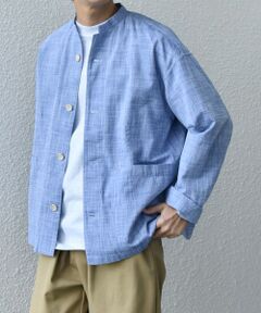 SHIPS / シップス シャツ・ブラウス | SHIPS any: BEZ TEXTILE マルチカラー ストライプ / ソリッド  スタンドカラー シャツ◇