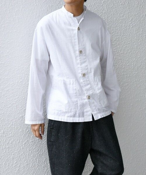 SHIPS / シップス シャツ・ブラウス | SHIPS any: BEZ TEXTILE マルチカラー ストライプ / ソリッド  スタンドカラー シャツ◇ | 詳細3