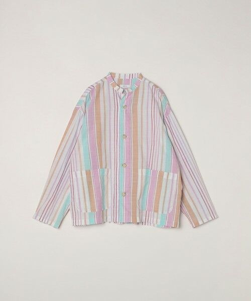 SHIPS / シップス シャツ・ブラウス | SHIPS any: BEZ TEXTILE マルチカラー ストライプ / ソリッド  スタンドカラー シャツ◇ | 詳細13