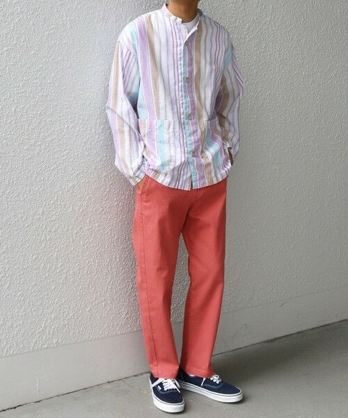 SHIPS / シップス シャツ・ブラウス | SHIPS any: BEZ TEXTILE マルチカラー ストライプ / ソリッド  スタンドカラー シャツ◇ | 詳細8