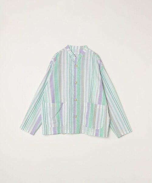 SHIPS / シップス シャツ・ブラウス | SHIPS any: BEZ TEXTILE マルチカラー ストライプ / ソリッド  スタンドカラー シャツ◇ | 詳細20