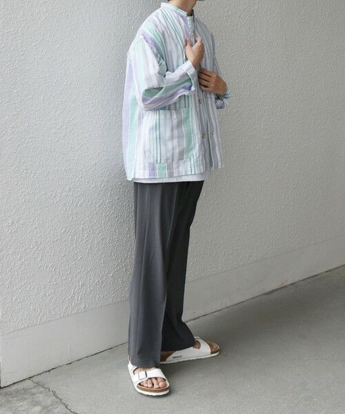 SHIPS / シップス シャツ・ブラウス | SHIPS any: BEZ TEXTILE マルチカラー ストライプ / ソリッド  スタンドカラー シャツ◇ | 詳細27