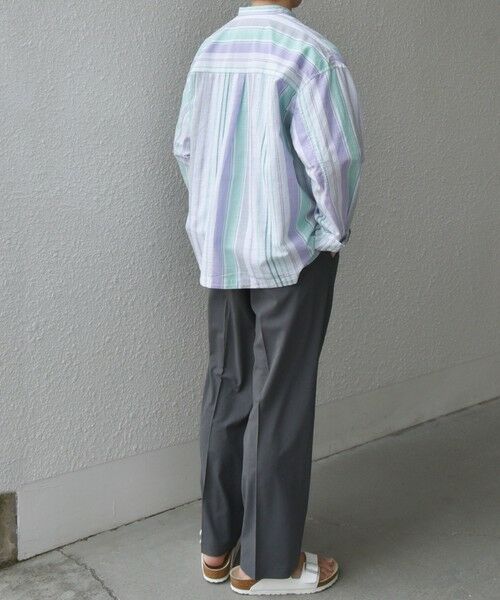 SHIPS / シップス シャツ・ブラウス | SHIPS any: BEZ TEXTILE マルチカラー ストライプ / ソリッド  スタンドカラー シャツ◇ | 詳細28