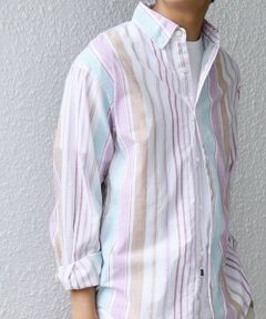 SHIPS / シップス シャツ・ブラウス | SHIPS any: BEZ TEXTILE マルチカラー ストライプ / ソリッド ボタンダウン シャツ◇
