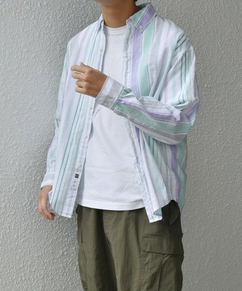 SHIPS / シップス シャツ・ブラウス | SHIPS any: BEZ TEXTILE マルチカラー ストライプ / ソリッド ボタンダウン シャツ◇ | 詳細22