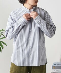 SHIPS / シップス シャツ・ブラウス | SHIPS any: ストライプ / ソリッド リラックス バンドカラー シャツ 25AW◇