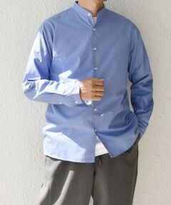 SHIPS / シップス シャツ・ブラウス | SHIPS any: ストライプ / ソリッド リラックス バンドカラー シャツ 25AW◇