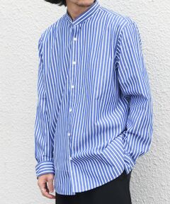 SHIPS / シップス シャツ・ブラウス | SHIPS any:〈洗濯機可能〉ストライプ / ソリッド リラックス バンドカラー シャツ 26AW◆