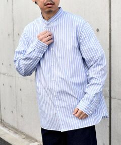 SHIPS / シップス シャツ・ブラウス | SHIPS any: ストライプ / ソリッド リラックス バンドカラー シャツ 25AW◇