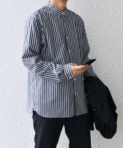 SHIPS / シップス シャツ・ブラウス | SHIPS any: ストライプ / ソリッド リラックス バンドカラー シャツ 25AW◇