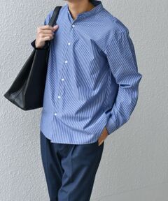 SHIPS / シップス シャツ・ブラウス | SHIPS any: ストライプ / ソリッド リラックス バンドカラー シャツ 25AW◇