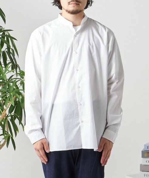 SHIPS / シップス シャツ・ブラウス | SHIPS any: ストライプ / ソリッド リラックス バンドカラー シャツ 25AW◇ | 詳細8