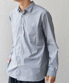 SHIPS / シップス シャツ・ブラウス | SHIPS any: ストライプ / ソリッド リラックス レギュラーカラー シャツ 25AW◆