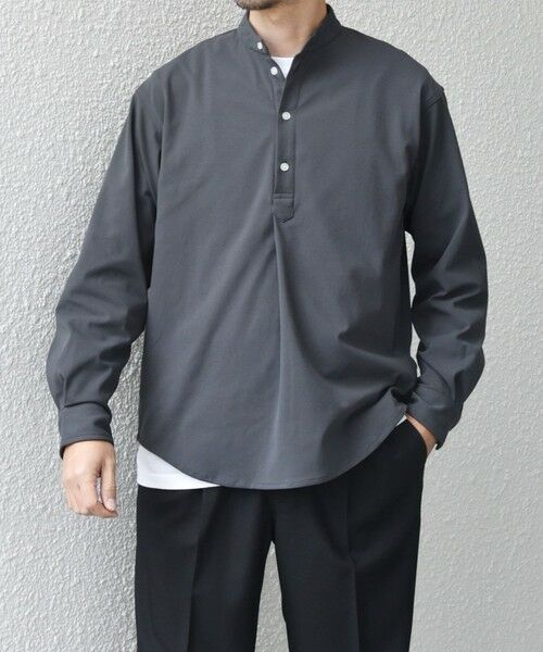 SHIPS / シップス シャツ・ブラウス | SHIPS any: SORONA(R) ストレッチ ジャージー バンドスキッパー プルオーバー シャツ◇(ダークグレー)